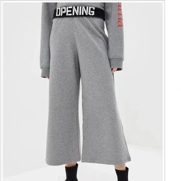 Opening Ceremony Women's Sweatpant Cropped Wide Leg Athletic Pull On Gray Size M - Picture 1 of 10